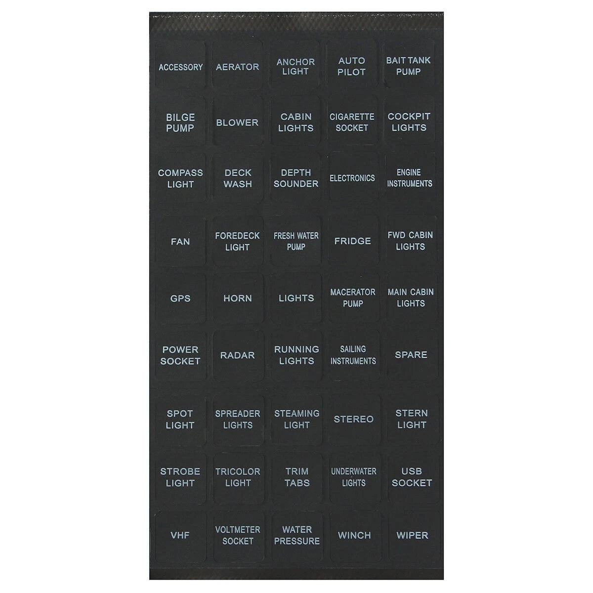 45pc Rocker Switch Label Decal Circuit Fuse Panel Sticker for Marine Boat