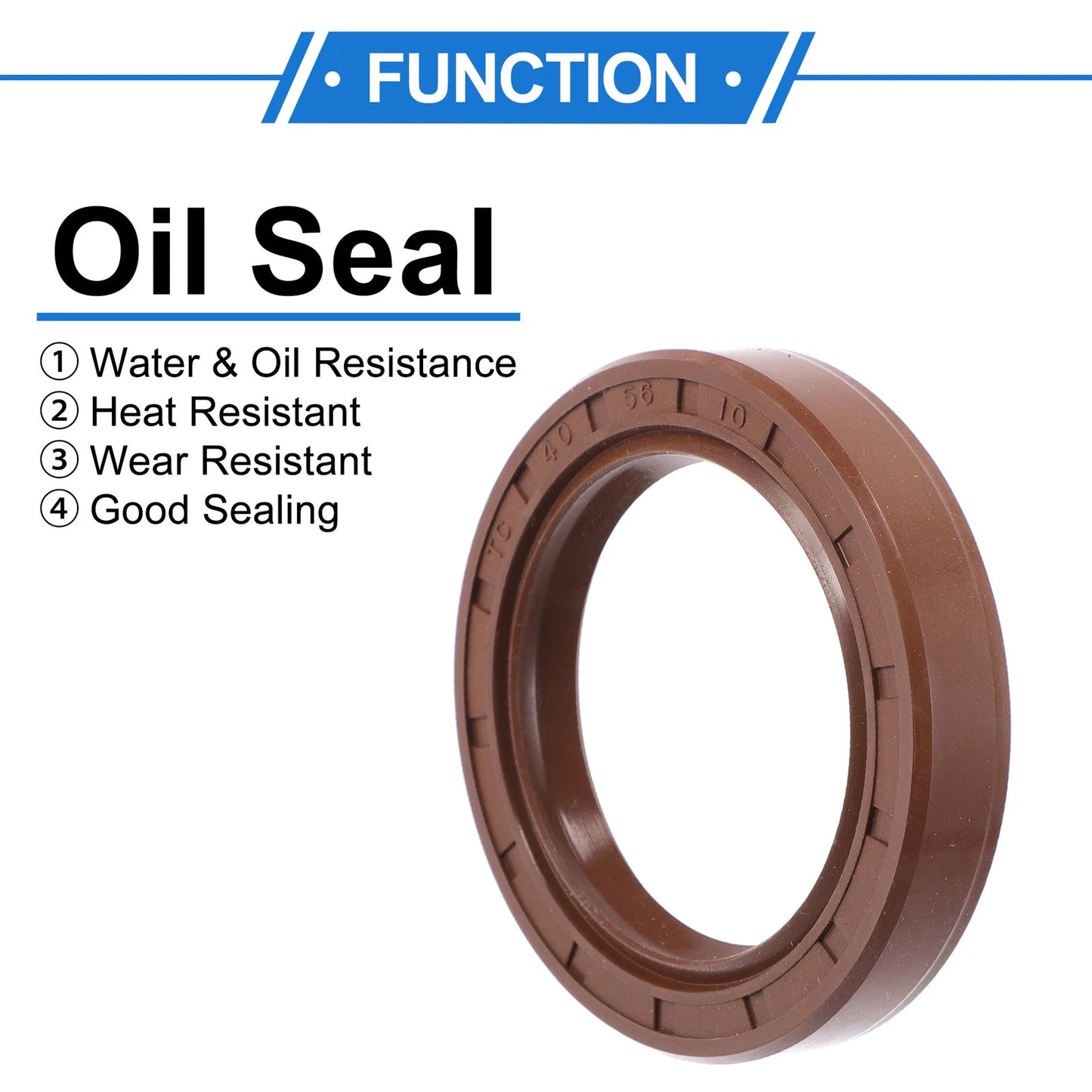 Oil Seal Rotary Shaft Seal 40x56x10mm FKM Rubber Brown 2 x Pcs