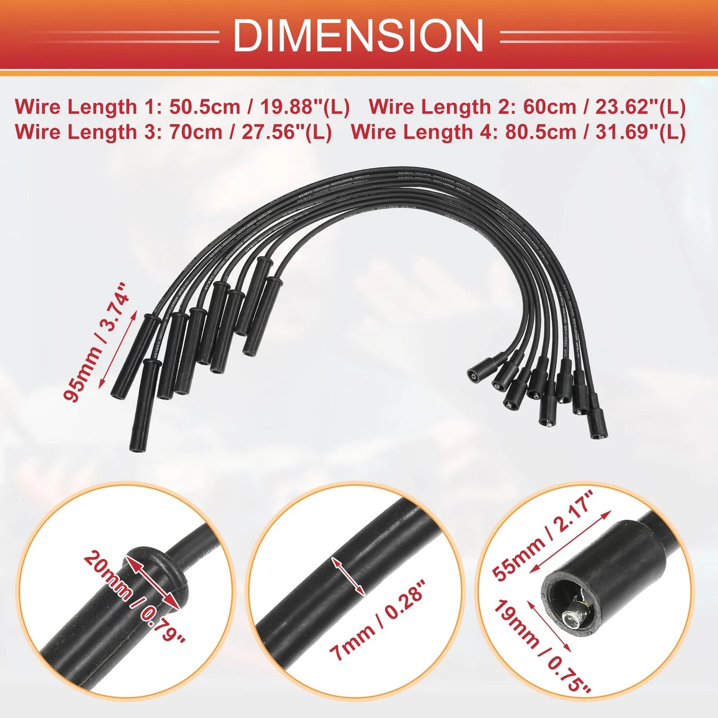 8 x Spark Plug Wire Ignition Coil Cables for Ford F-150 F-250 F-350 Super Duty