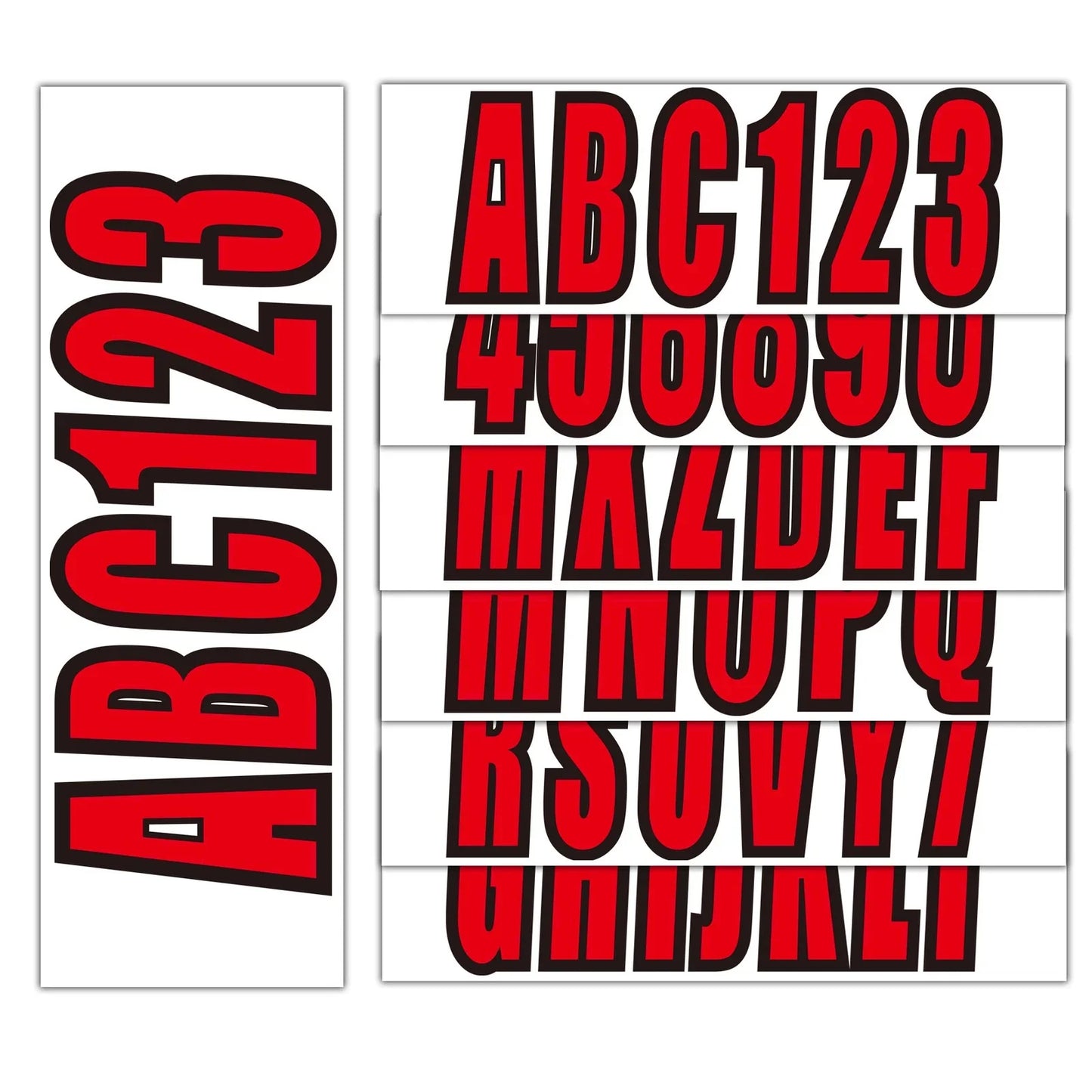 Custom 3" Boat & Jet Ski Registration Numbers & Letters 4 Pack