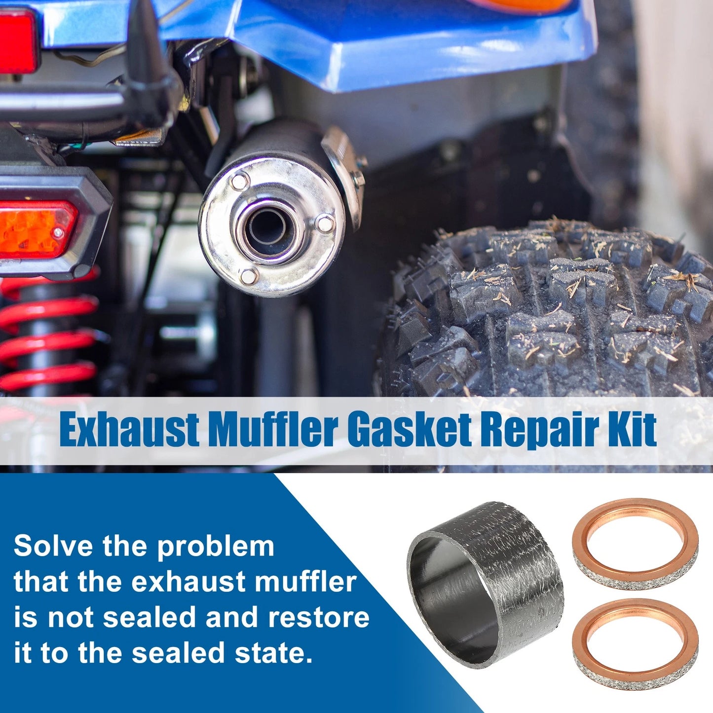 Set Exhaust Pipe Muffler Silencer Gasket for Yamaha Rhino 660 YXR660F 4X4
