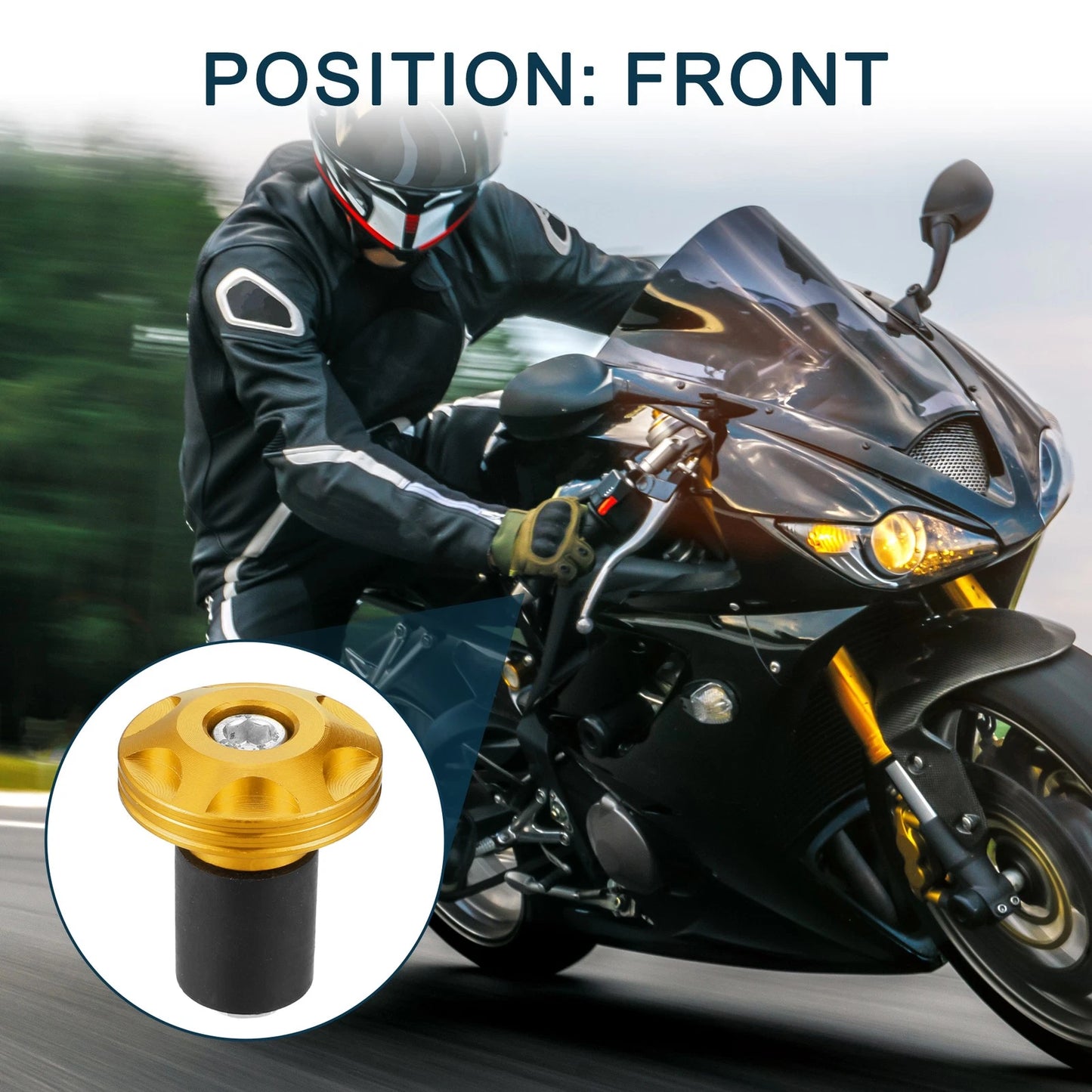 End Plug 2 x 18-20mm 32mm OD Handlebar End Plug for Motorcycle