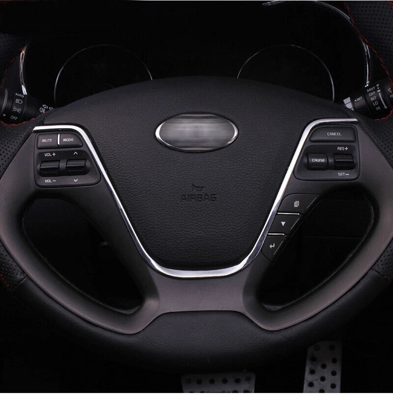 Chrome Steering Wheel Center Cover Sticker Trim FIT FOR KIA CERATO FORTE K3