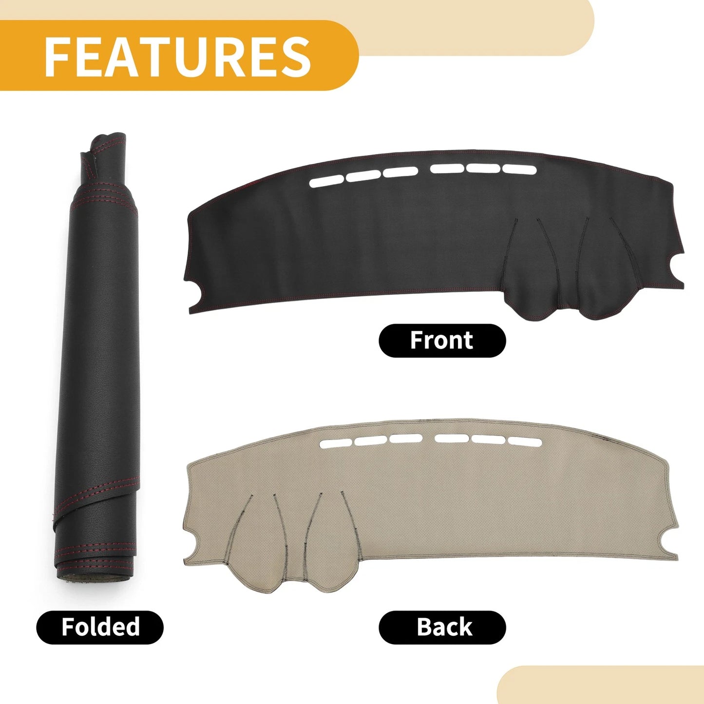 Dashboard Cover for Mitsubishi Outlander 2001-2006 Black Red Anti-Slip