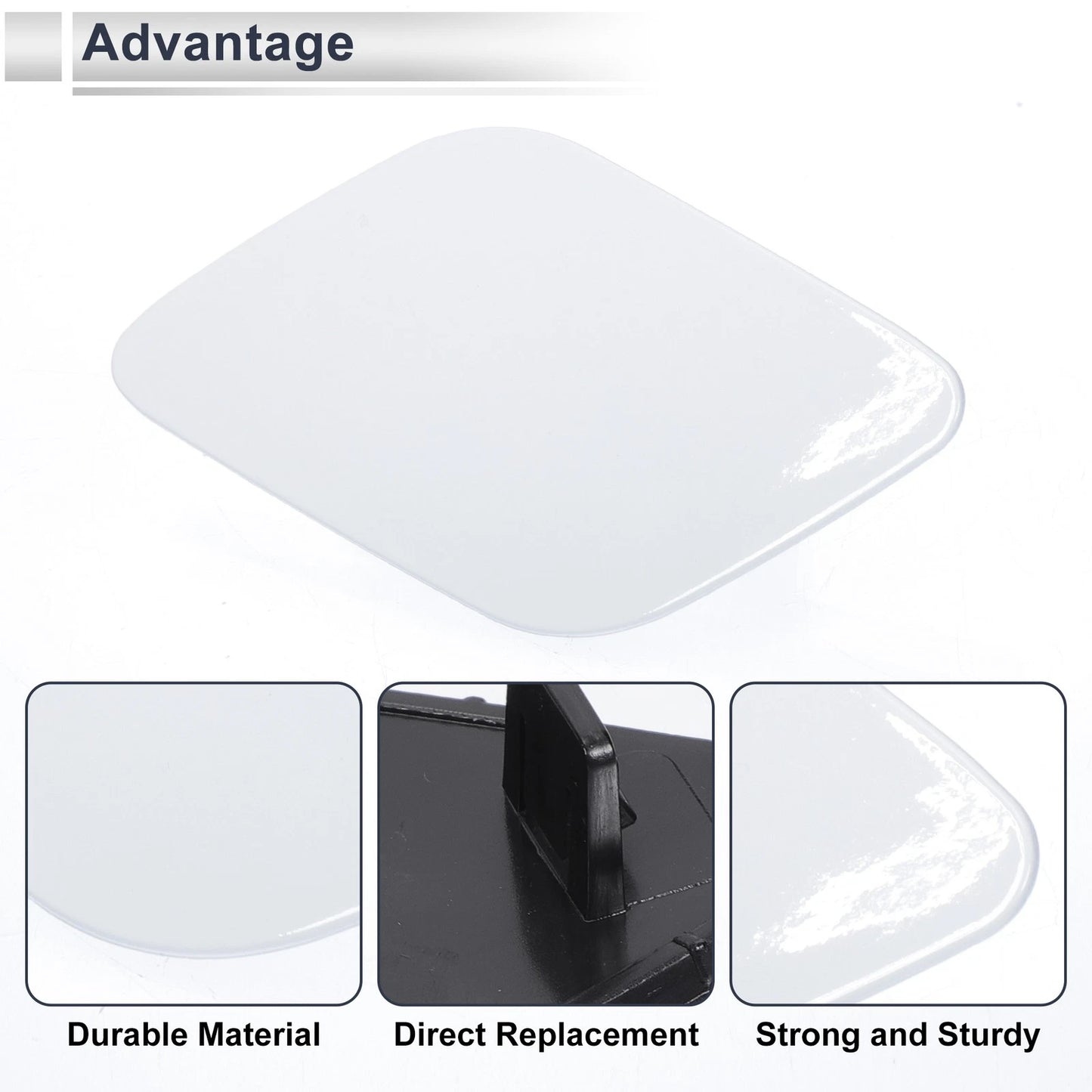 White Front Left Bumper Headlight Washer Nozzle Cover for Volvo XC60 (2010-2023)