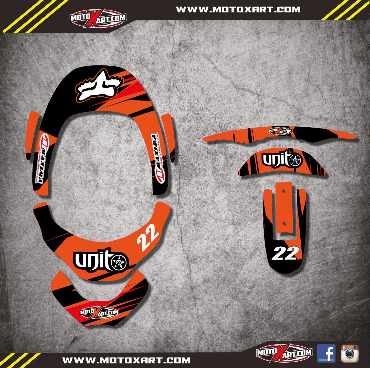 DIGGER STYLE Neck Brace Graphics Decals