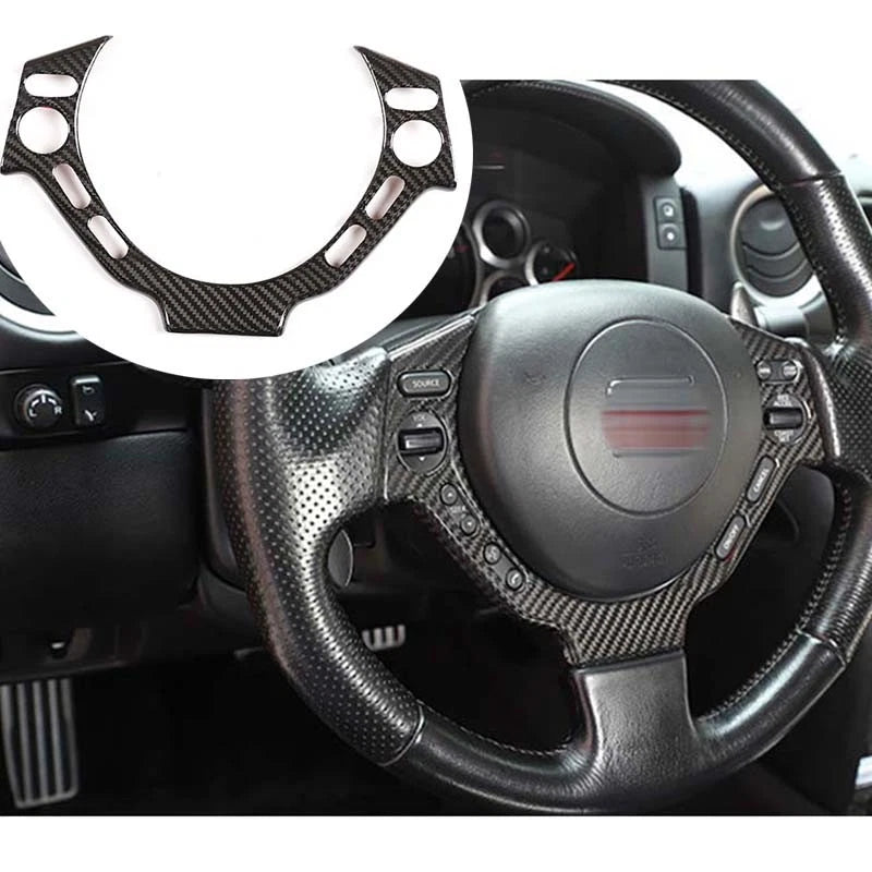Full Carbon Fiber Steering Wheel Button Cover Trim for Nissan GTR R35 2009-2016