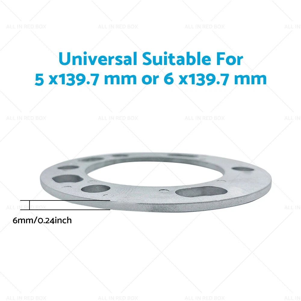 4 x 6mm Wheel Spacers 6X139.7 PCD for Toyota Hilux LandCruiser 4Runner