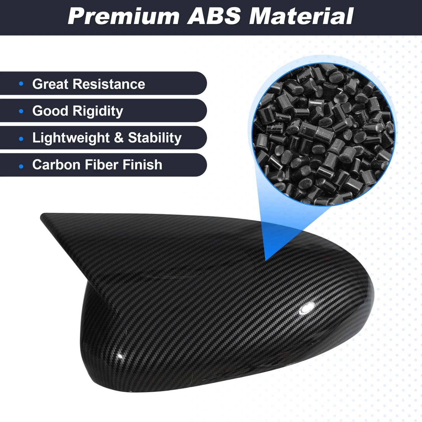 Left Right Side Rear View Mirror Cover Caps for Subaru BRZ, Toyota GR86