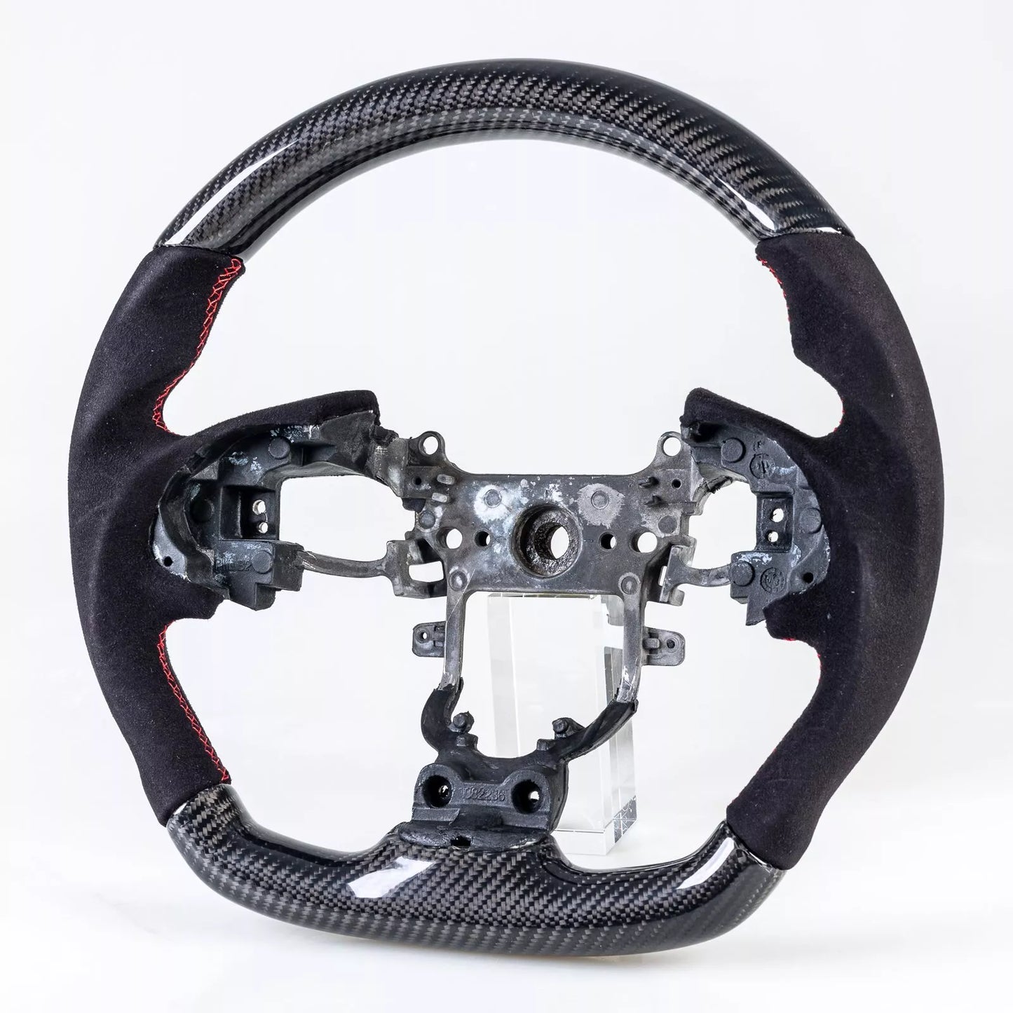Steering Wheel Carbon Fiber Flat Bottom Suede for Honda CR-V (2012-2016)