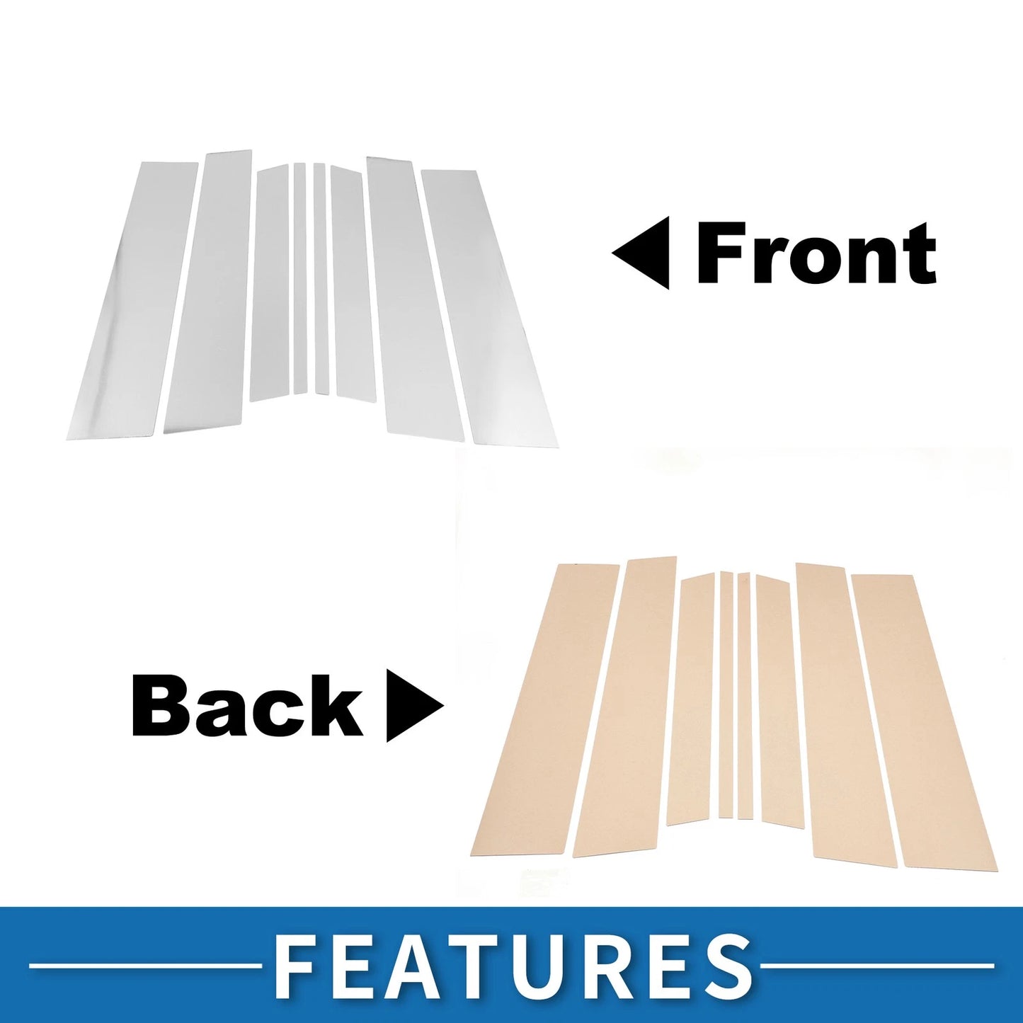 8 Pcs Door Pillar Window Trim for Toyota Highlander (2022-2024) Chrome Silver