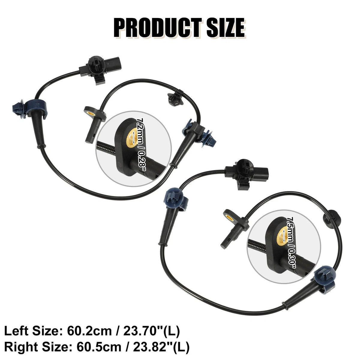 2 x ABS Wheel Speed Sensors for Honda Civic IX (2012-2015)