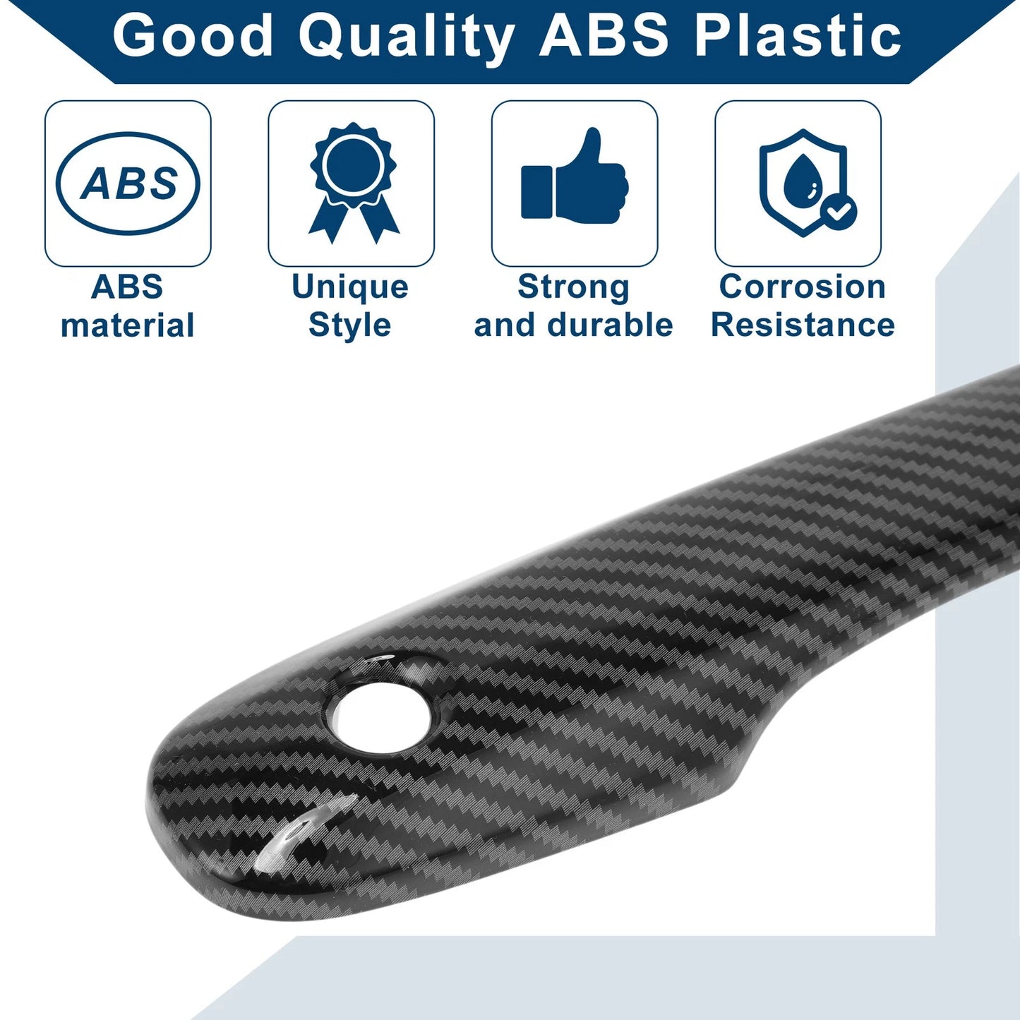 Car Door Handle Cover Trim for Toyota Camry (2018-2024) Carbon Fiber Black