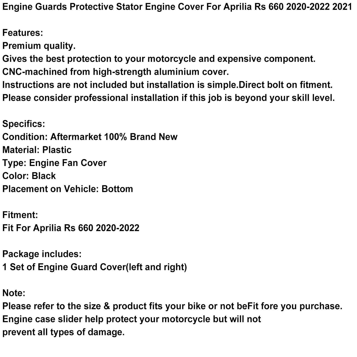Protective Alternator & Clutch Covers for Aprilia RS 660 (2020-2022)