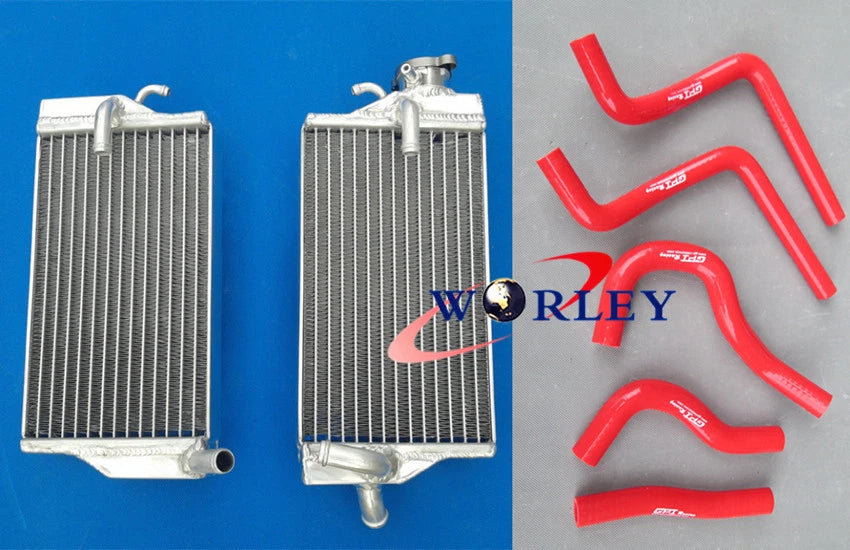 Aluminum Radiator & Blue Hose for Honda CR125 CR125R (2004)