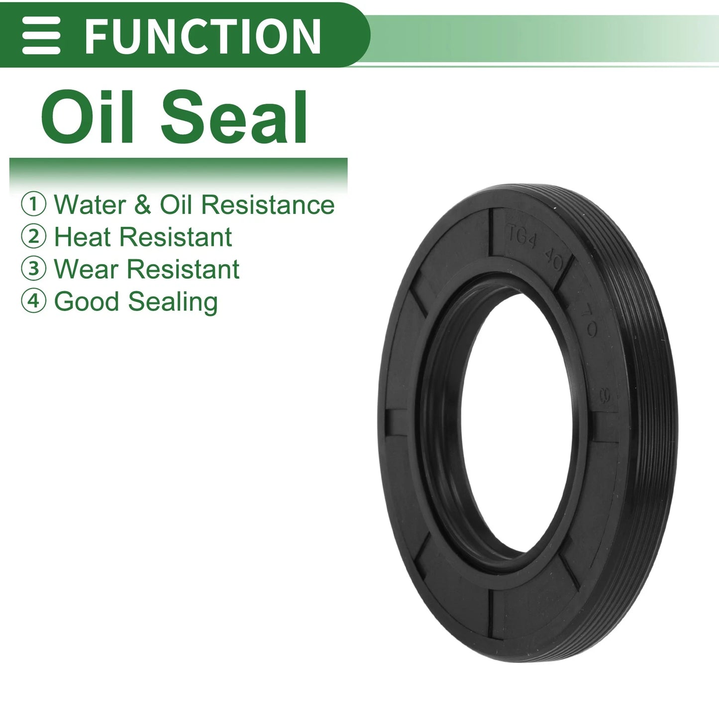 Oil Seal 40x70x8mm Rotary Shaft Seal NBR Rubber High Pressure Black