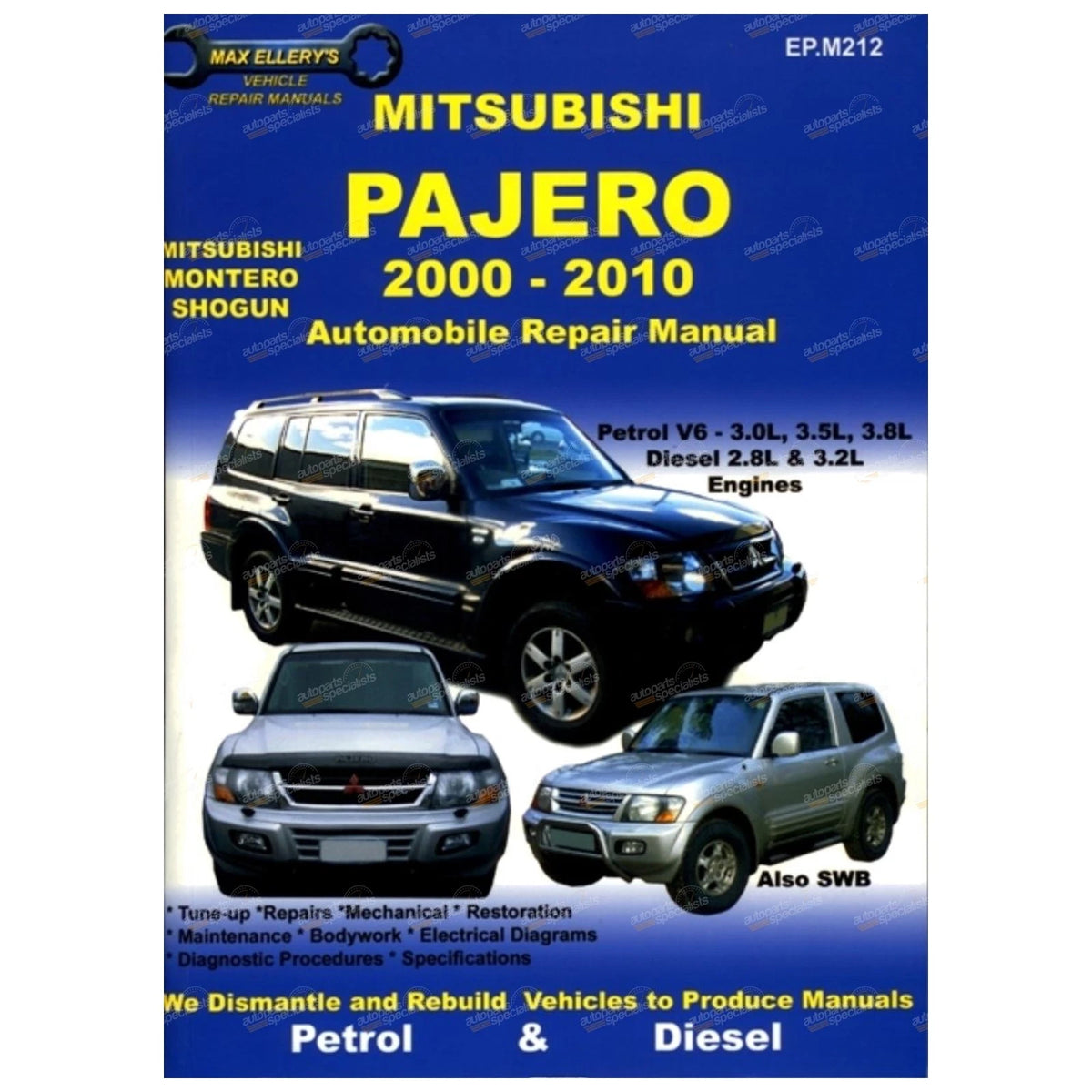 Repair Manual for Mitsubishi Pajero NM NP NS NT (2000 - 2010)