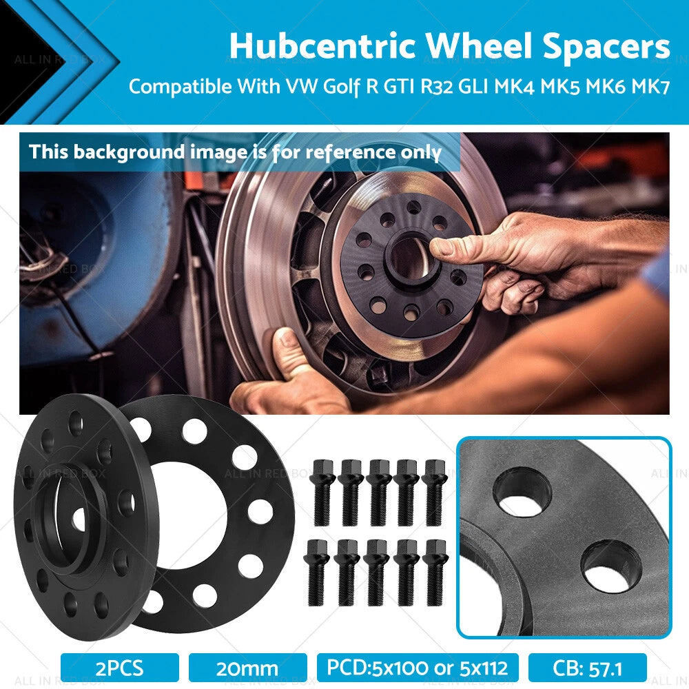 20mm Wheel Spacers for VW Golf R GTI R32 GLI MK4 MK5 MK6 MK7 (1998-2019)