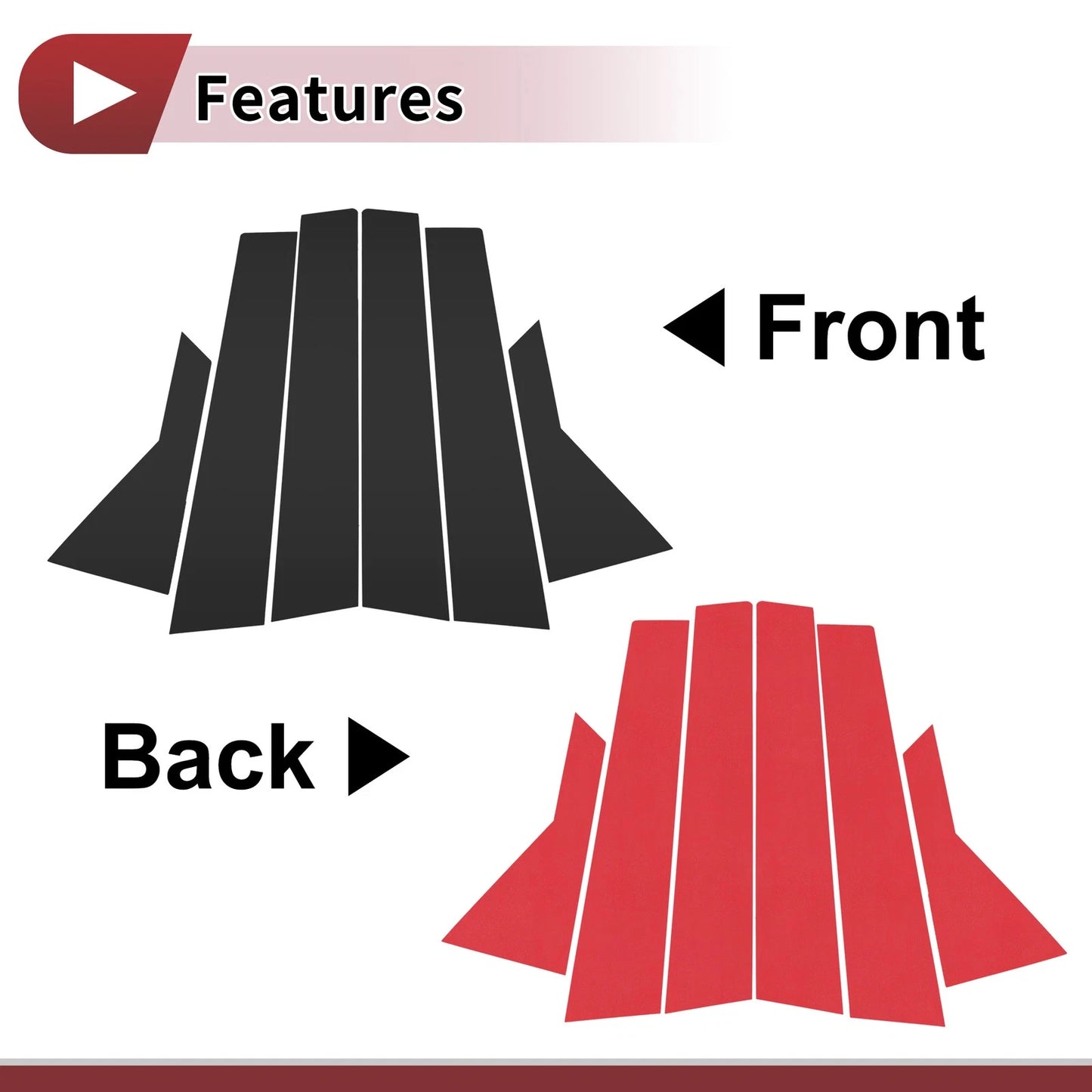 6 Pcs Door Pillar Window Trim for KIA Rio (2012-2015) Black