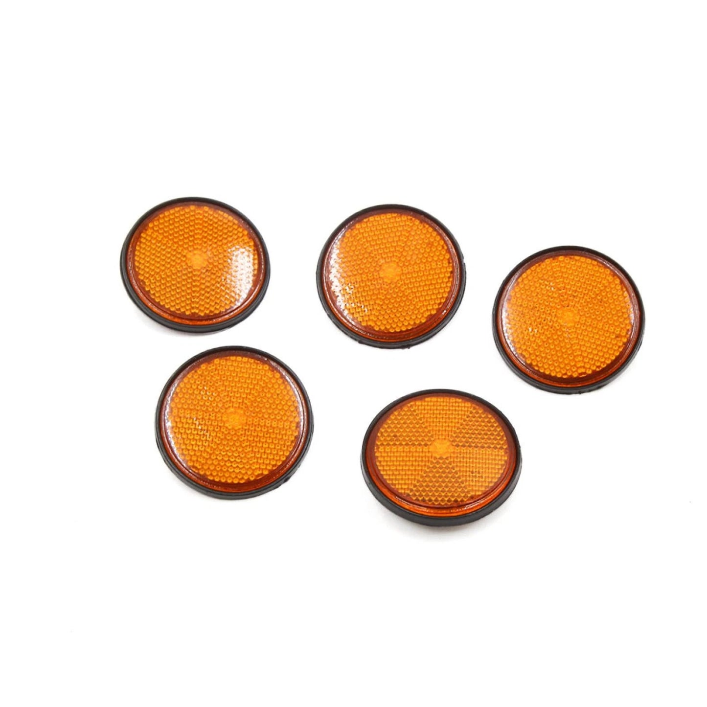 5 x Orange Black Round Light Reflective Reflector for Bicycle Motorcycle