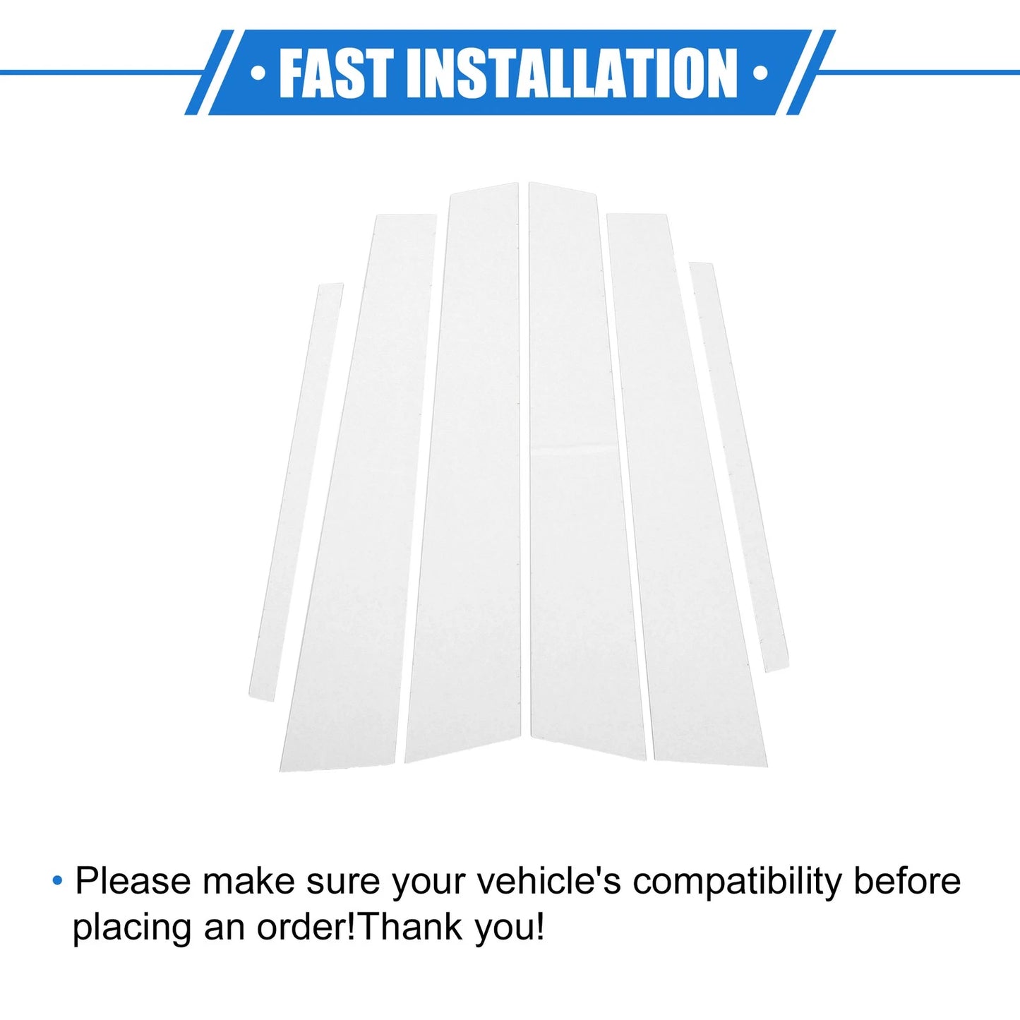 6 x Pillar Post Window Trim Covers for Honda Accord Sedan (2008-2012)