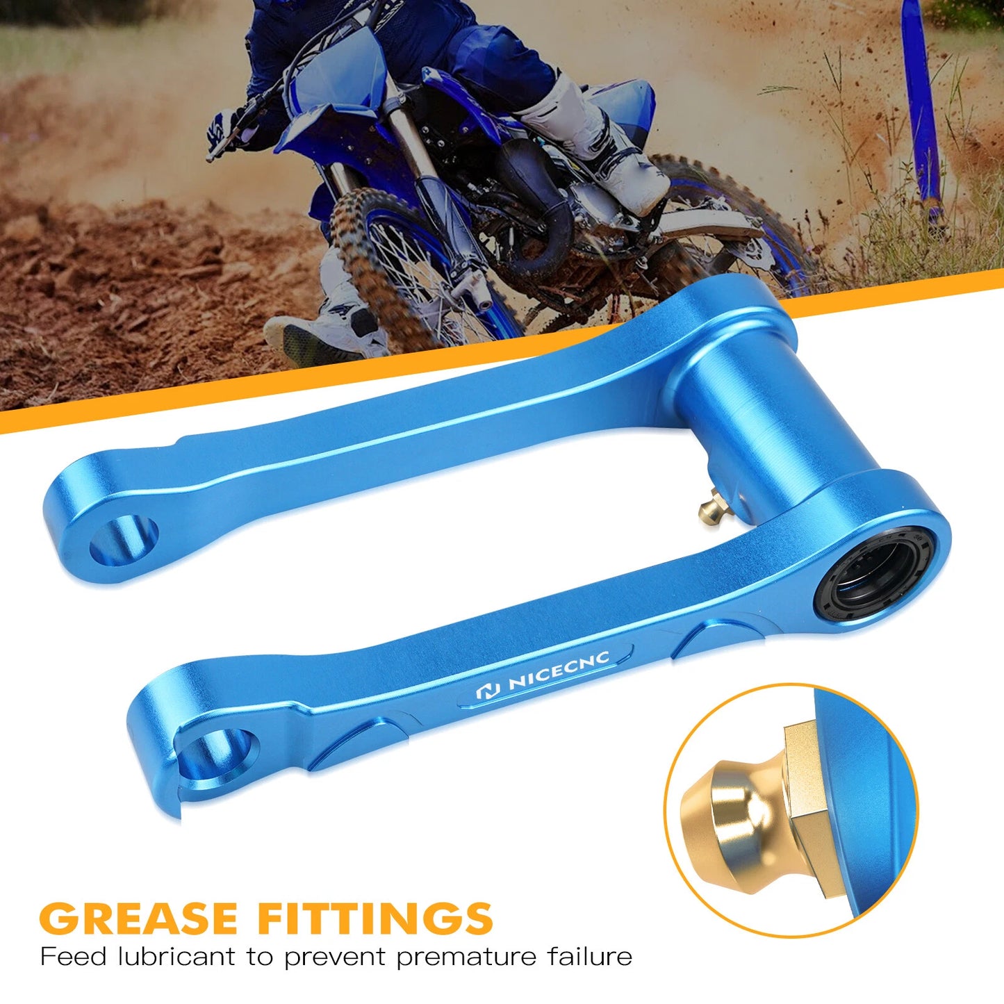 Rear Lowering Link Kit for Yamaha YZ125 YZ250 (2006-2024) - Blue