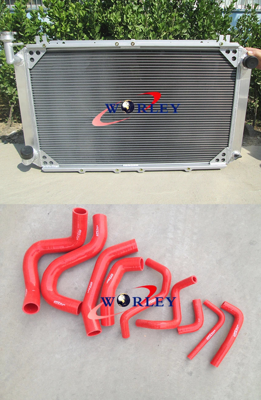 Aluminum Radiator + Hose for Nissan Patrol Y60 GQ 2.8L RD28T Turbo Diesel (94-97)