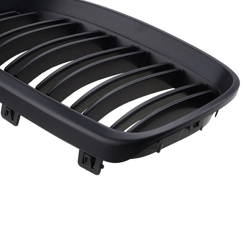 Black L+R Front Kidney Grille for BMW E92 E93 328i 335i 3-Series (2007-2010)
