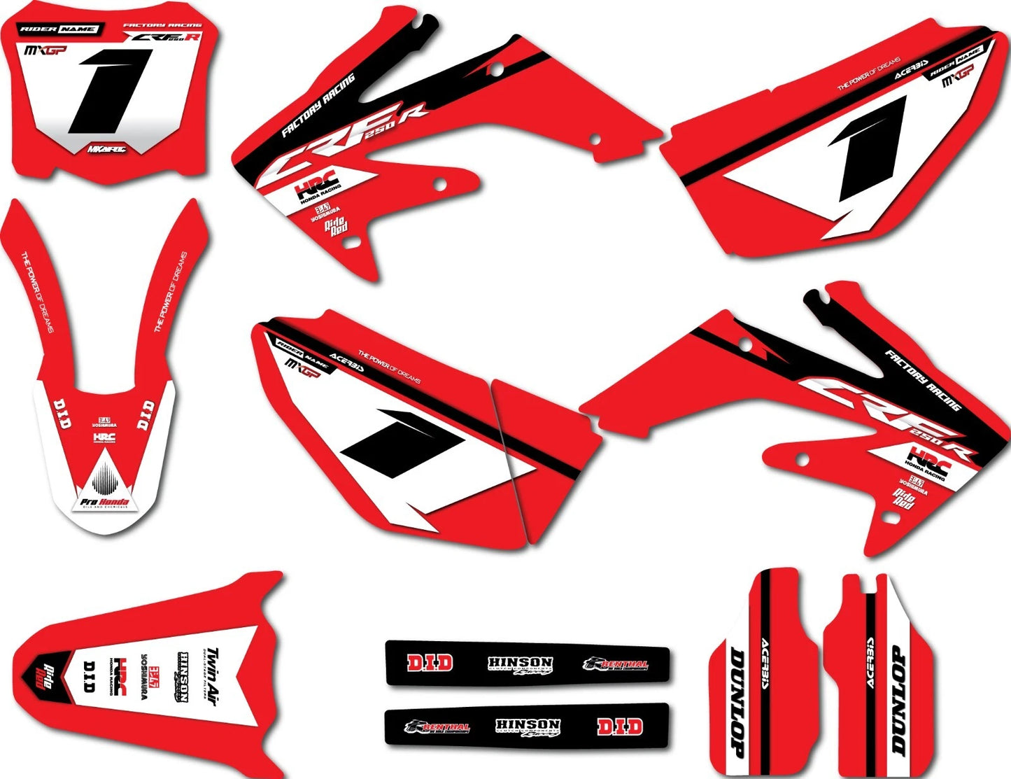 Full Custom Graphic Kit for Honda CRF250R (2008-2009) - TOKYO Style Decals
