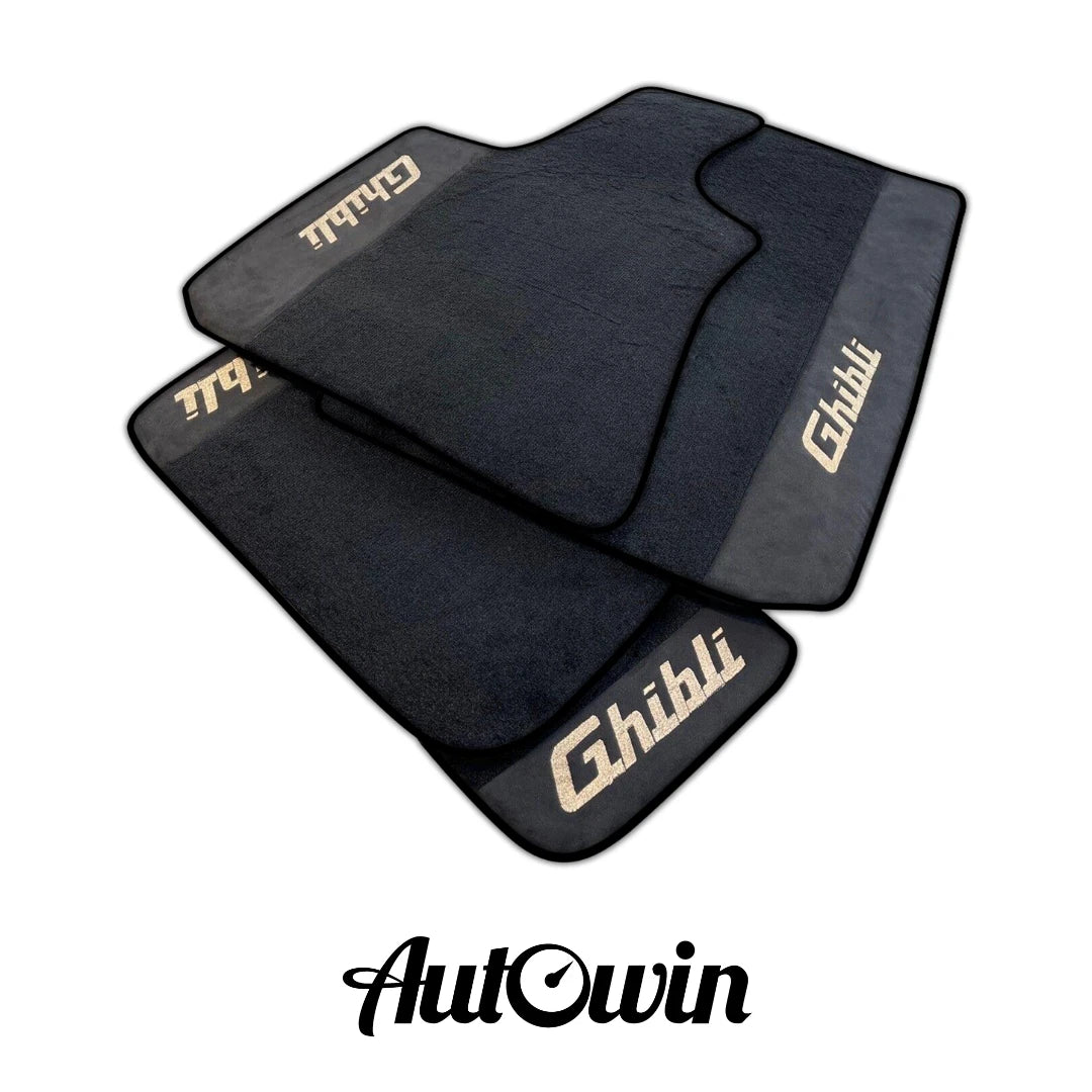 AutoWin Black Floor Mats for Maserati Ghibli (2014-2023)