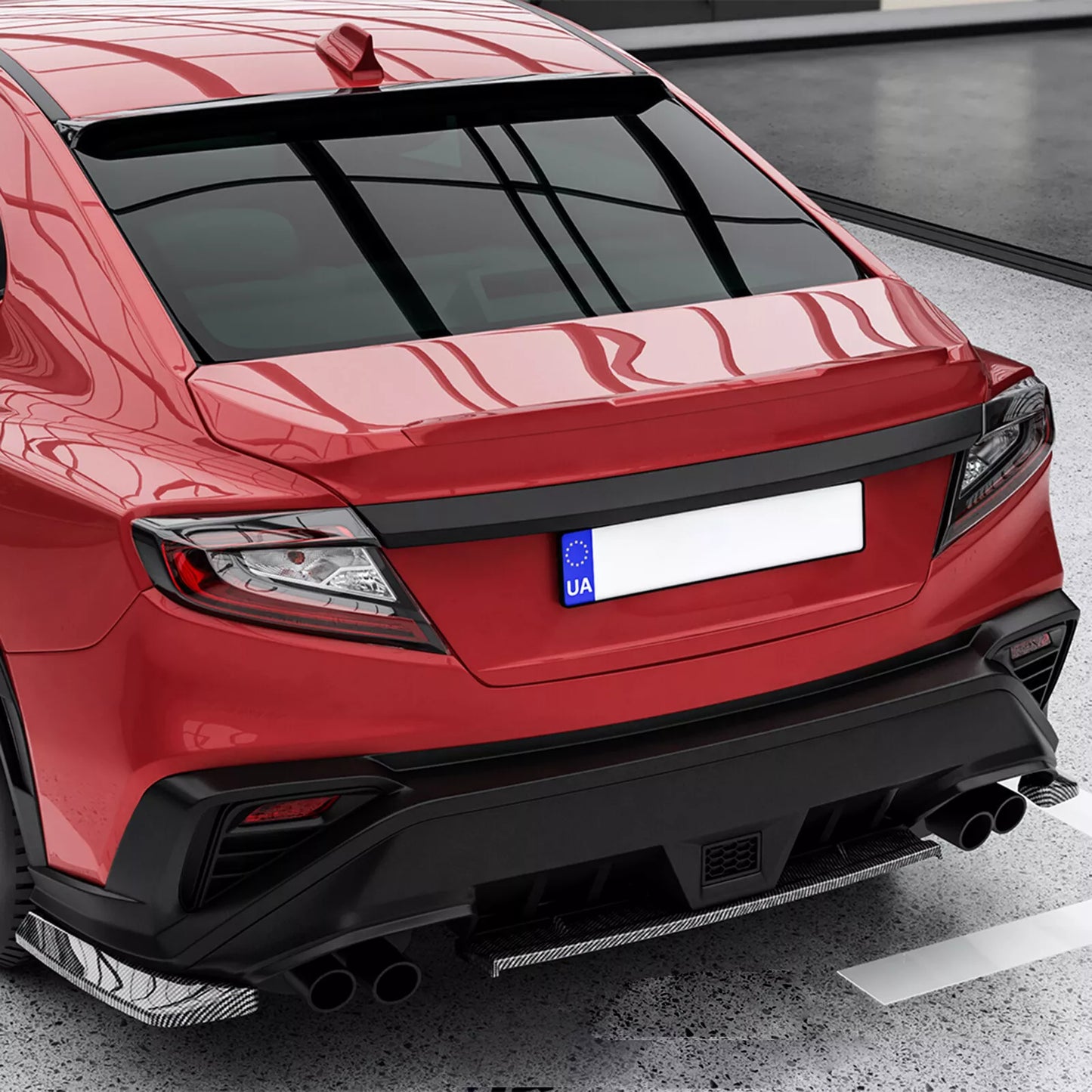 Rear Diffuser Lip Side Covers for Subaru WRX STi (2022-2024) Carbon Look
