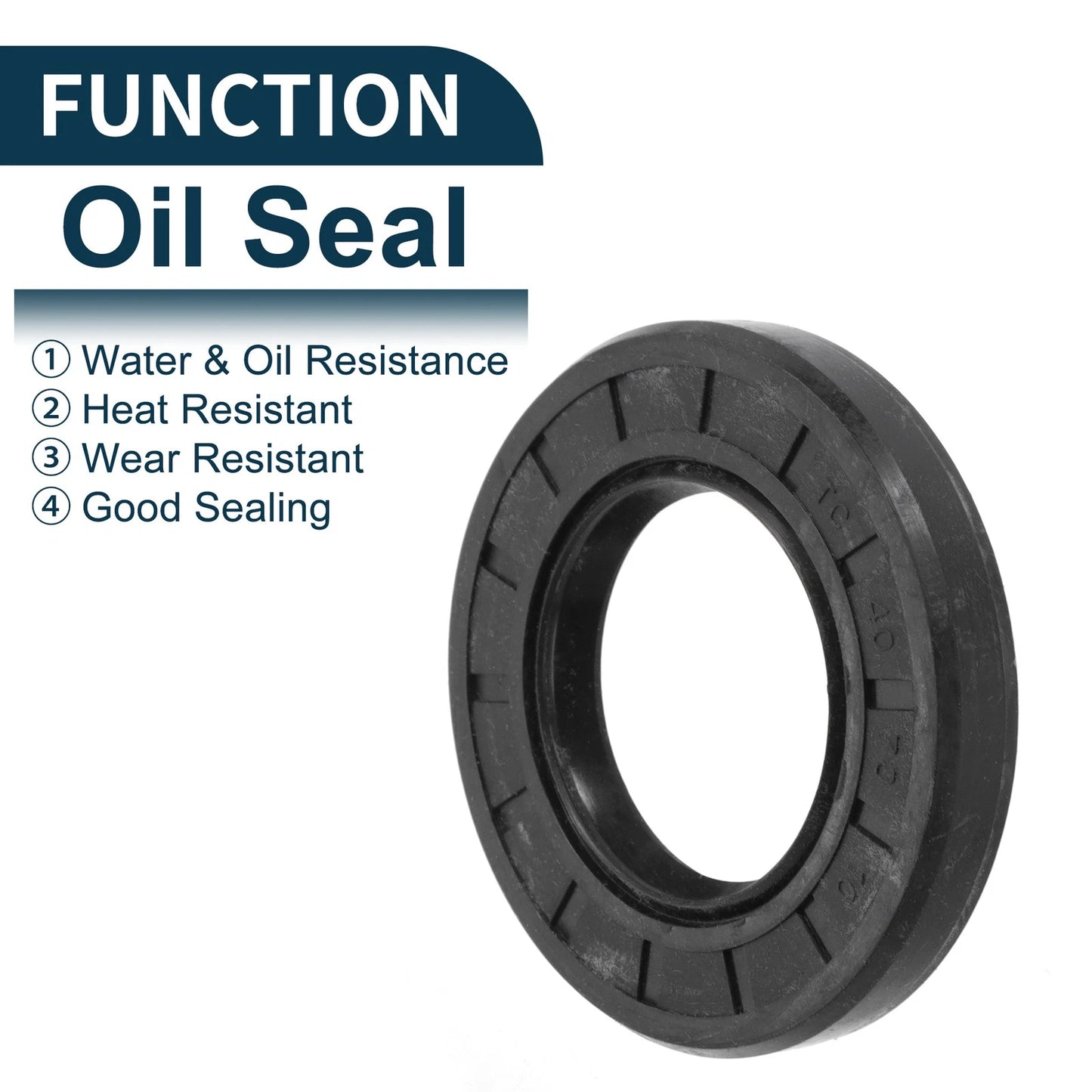 Oil Seal 40x70x10mm NBR Rubber Rotary Shaft Seal Black 5Pcs