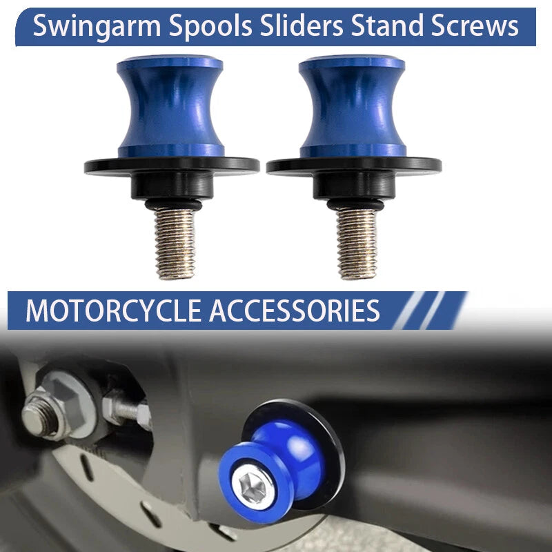 Blue M10 Swingarm Spools Sliders 2x for CFMOTO 450 650 700 800 (2015-2023)
