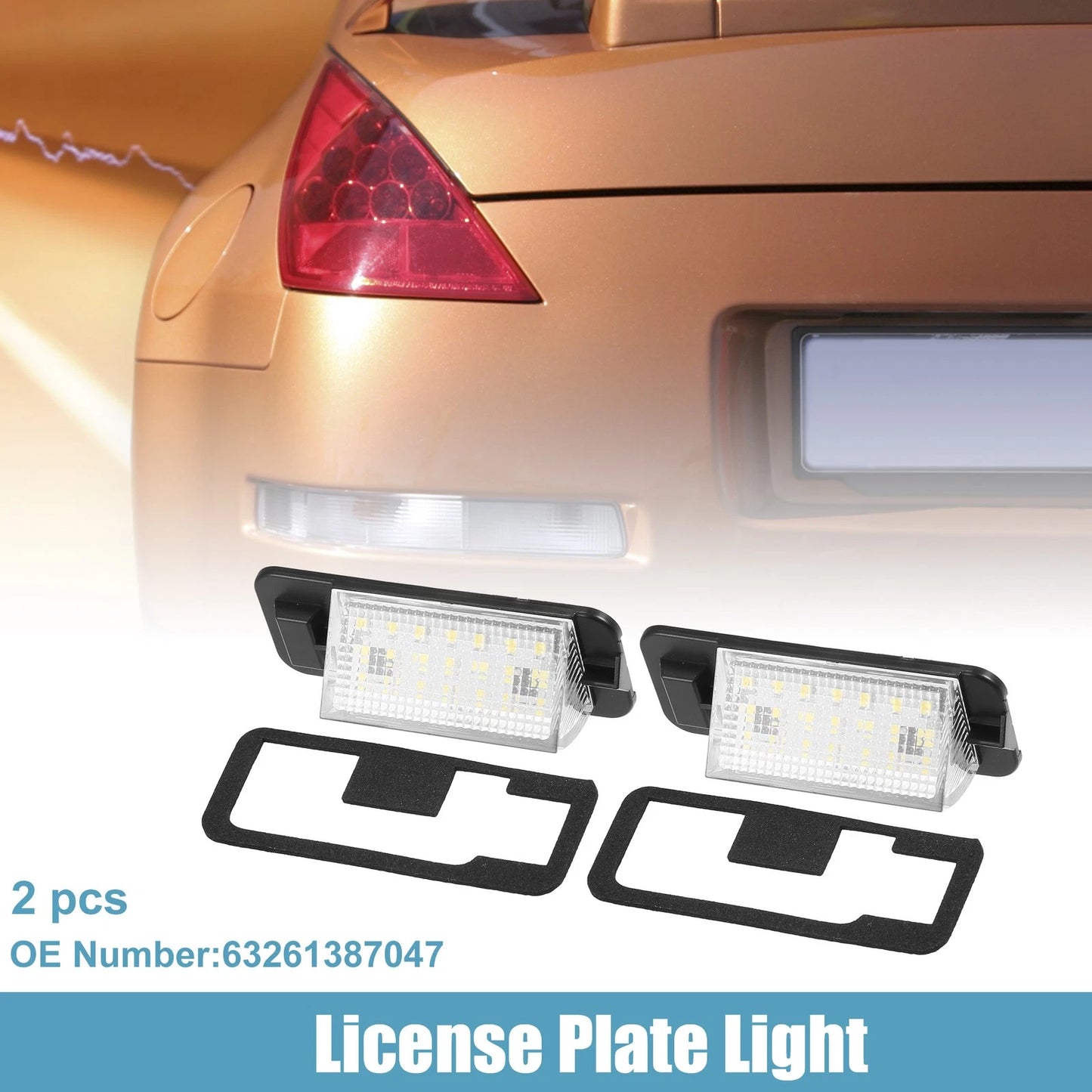 2 x Car LED License Plate Lights for BMW 318i (1992-1998)