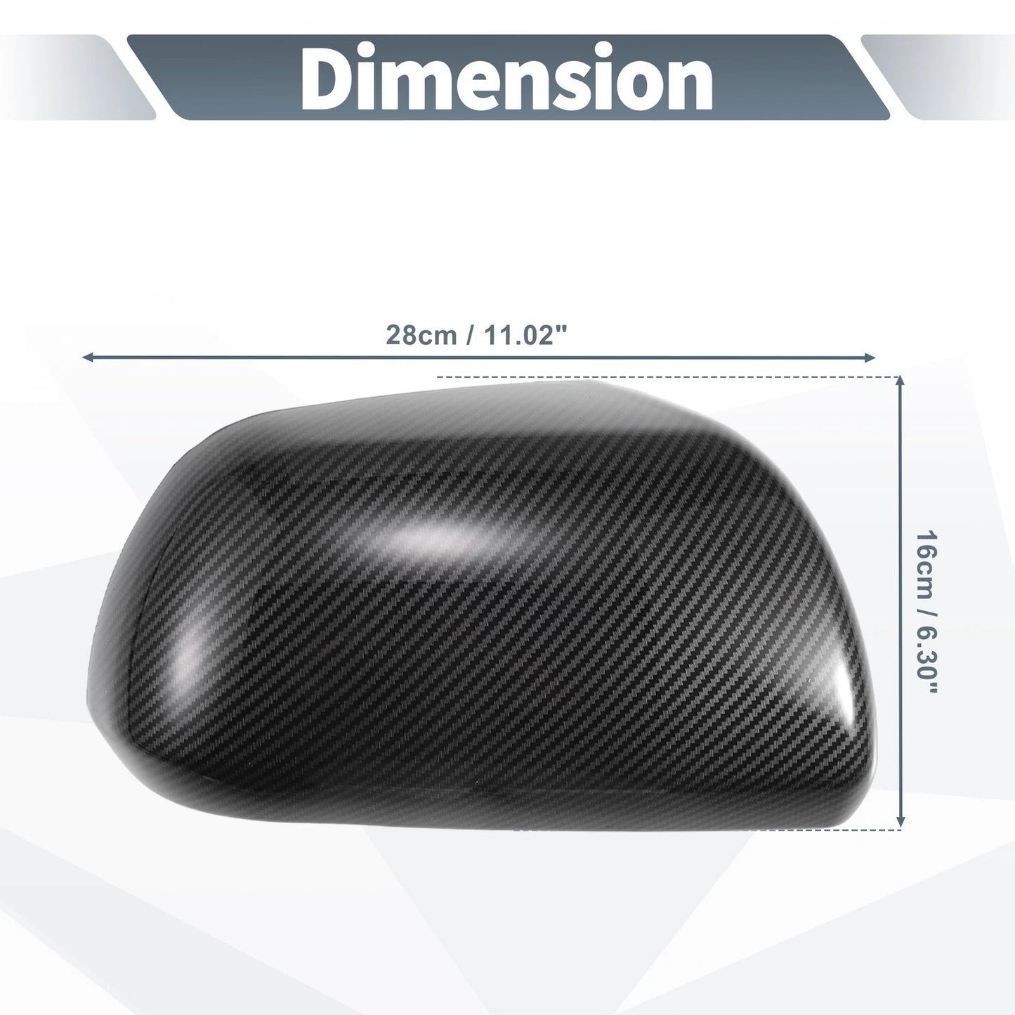 Pair Rearview Mirror Cover Overlay Black Carbon Fiber for Toyota Sienna (11-20)