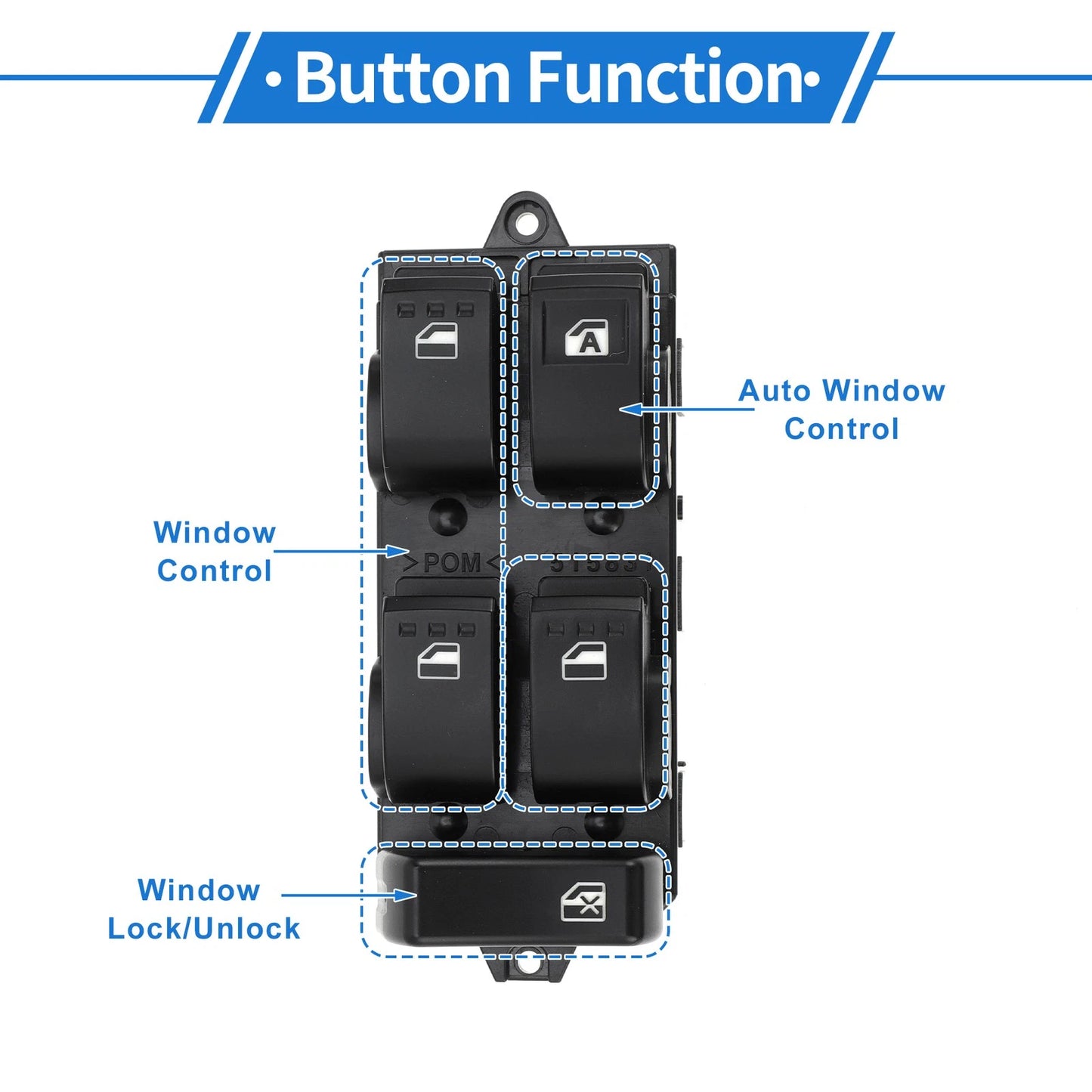 Front Right Driver Side Power Window Switch for Toyota Avanza