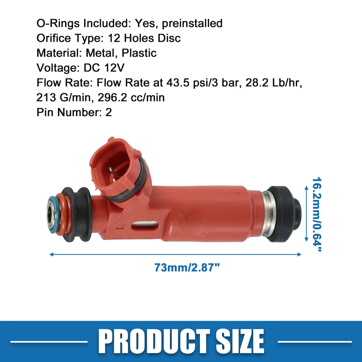 Fuel Injector for Lexus RX330 2004-2009 3.3L - 1 x Red Injector