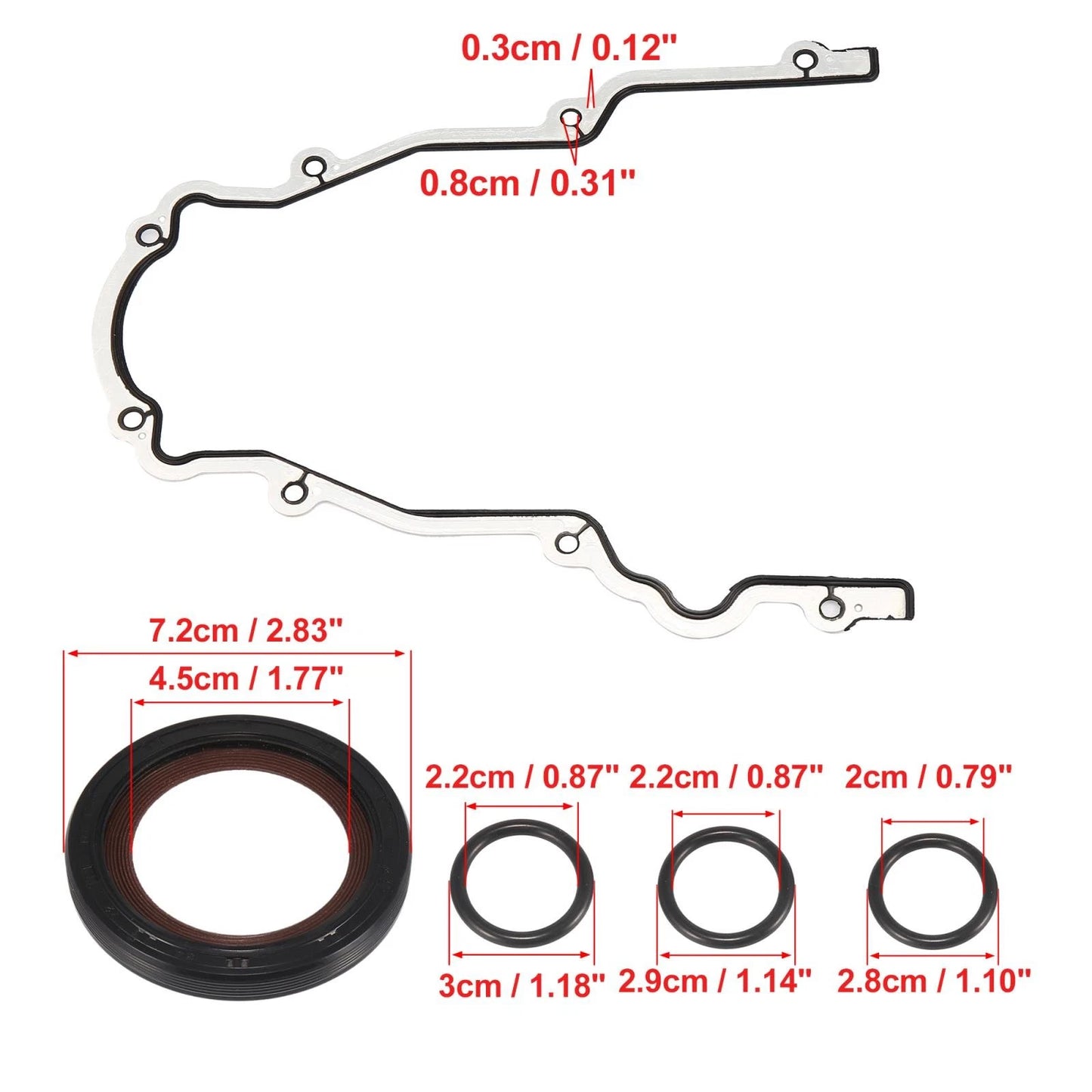 Timing Cover Seal Gasket Set for GM 4.8L 5.3L 5.7L 6.0L