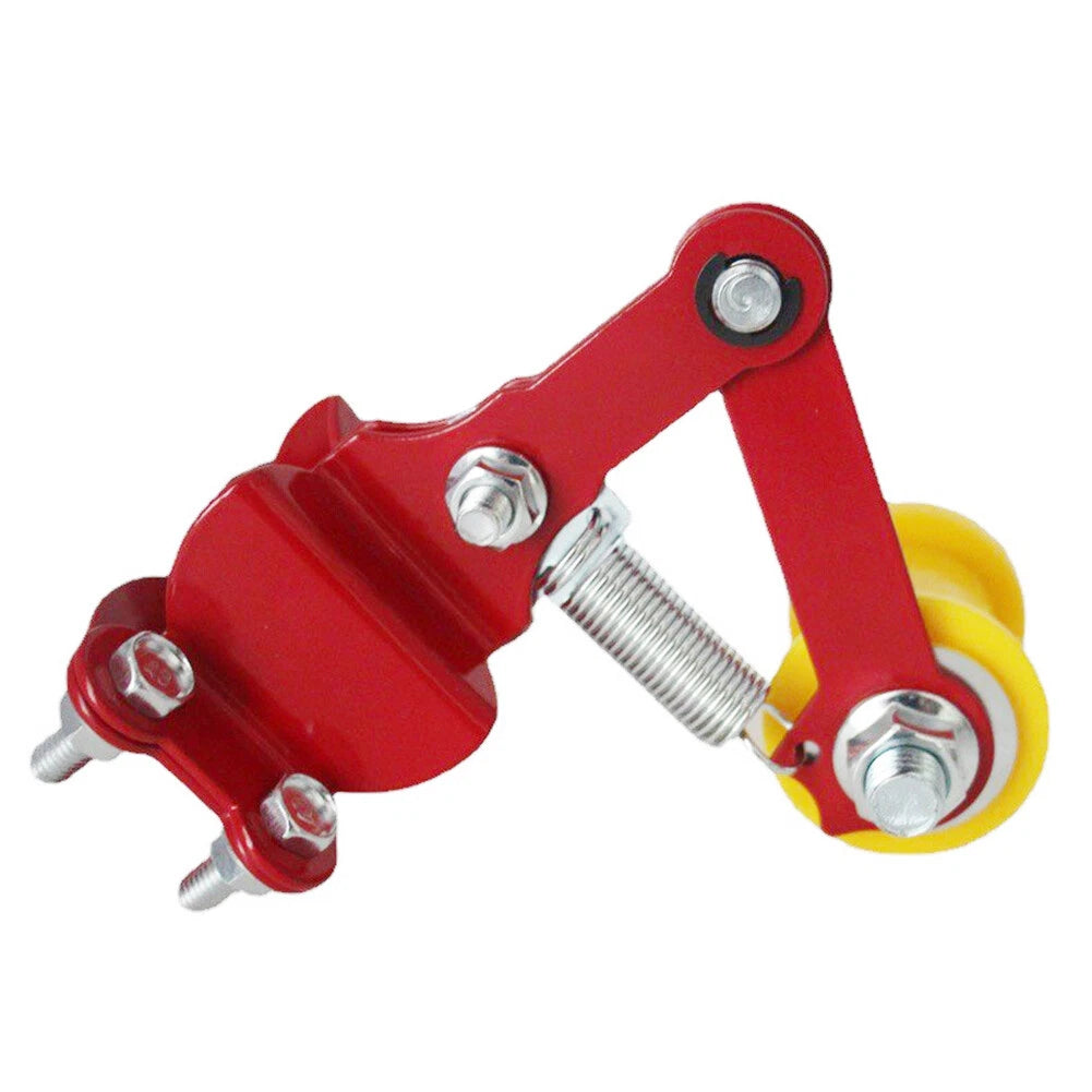 Red & Yellow Universal Bolt On Chain Tensioner Roller Adjuster for ATV Dirt Bike