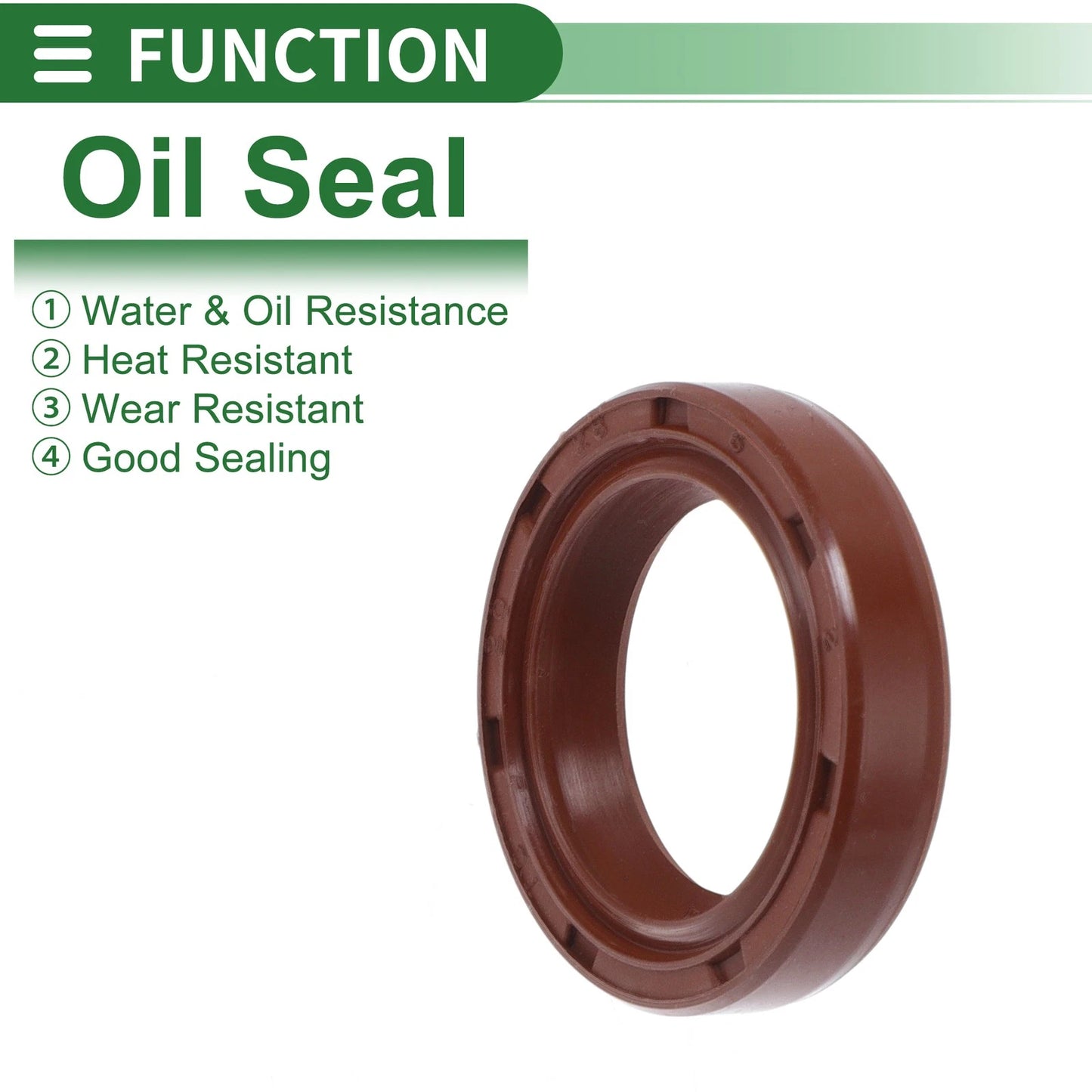 Oil Seal 20x28x6mm Seal Ring Rotary Shaft Seal FKM Brown 5 Pcs