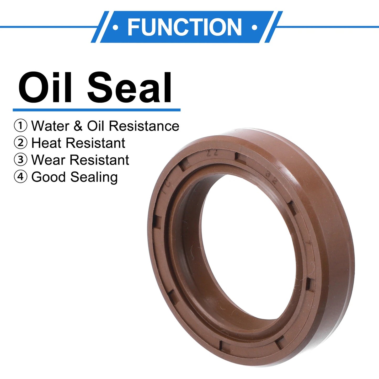 Oil Seal 22x32x7mm Rotary Shaft Seal FKM Rubber Brown 2 x for Make Model