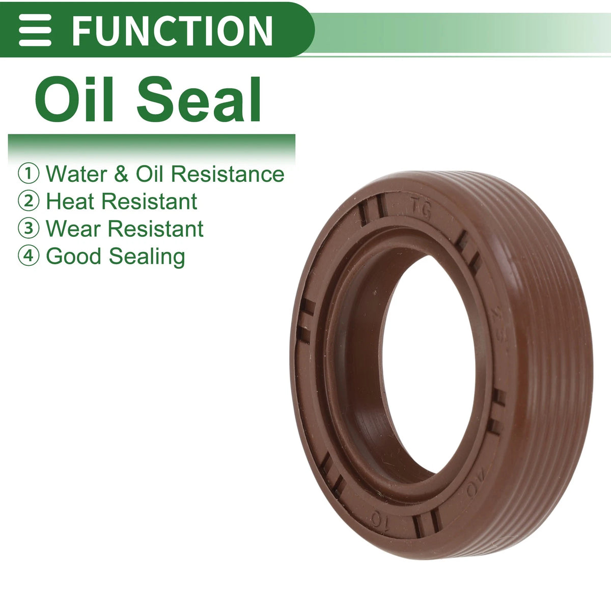 Oil Seal 25x40x10mm Brown FKM Rubber 5 Pcs