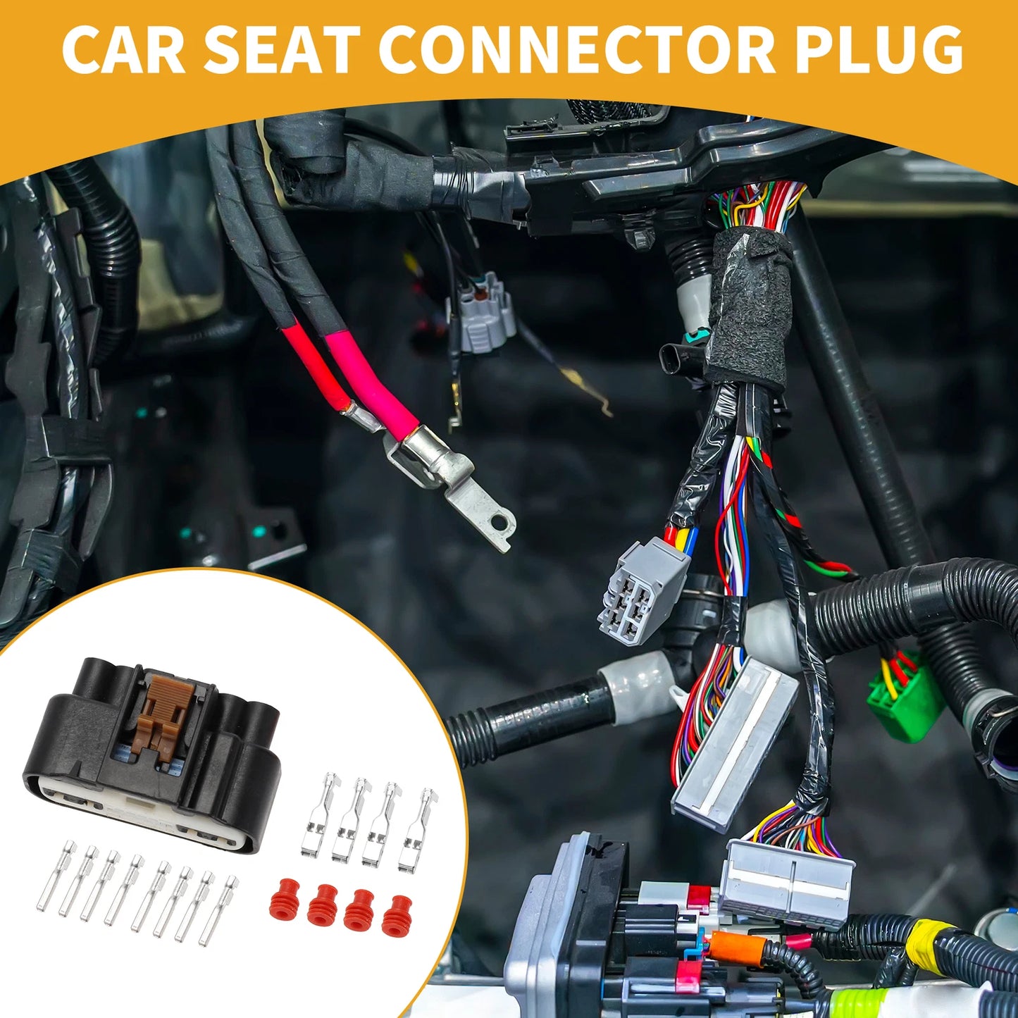 12 Pin Car Seat Connector Plug for Ford - Female Wire Terminal Connector Set