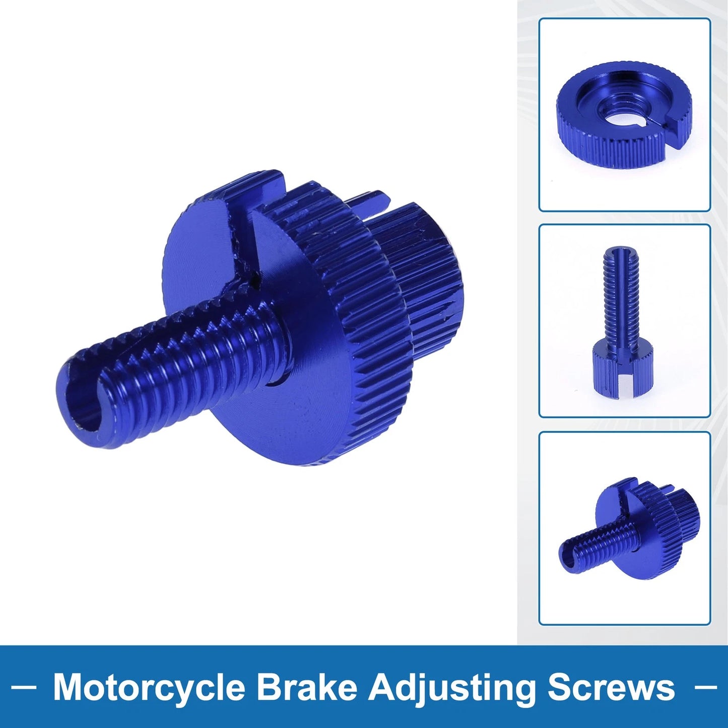 Brake Lever Barrel Adjusters Screws M8 Blue 2 Pcs for Motorcycle