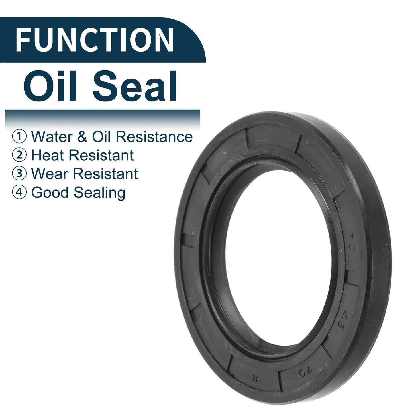 Oil Seal 45x70x8mm Rotary Shaft Seal NBR Rubber 5Pcs for Make Model