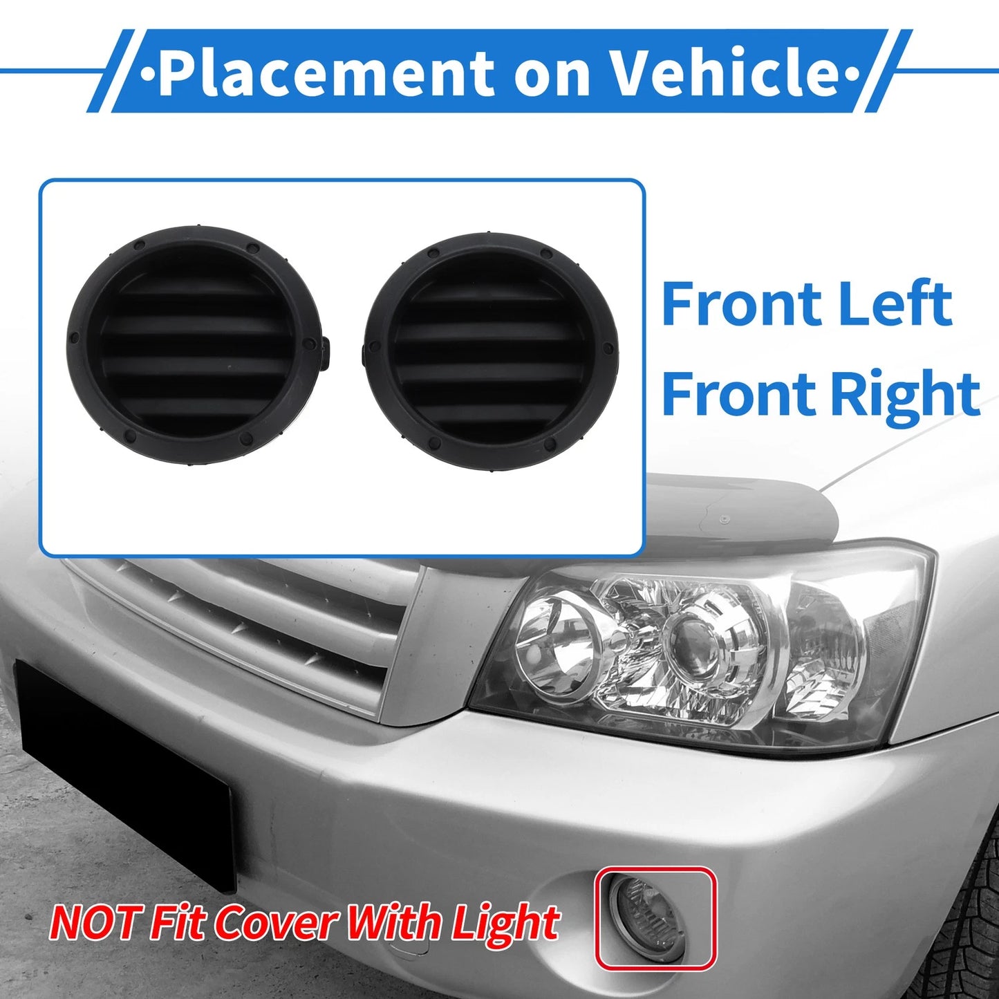 Front Bumper Fog Light Cover / 1 Pair / for Toyota Highlander
