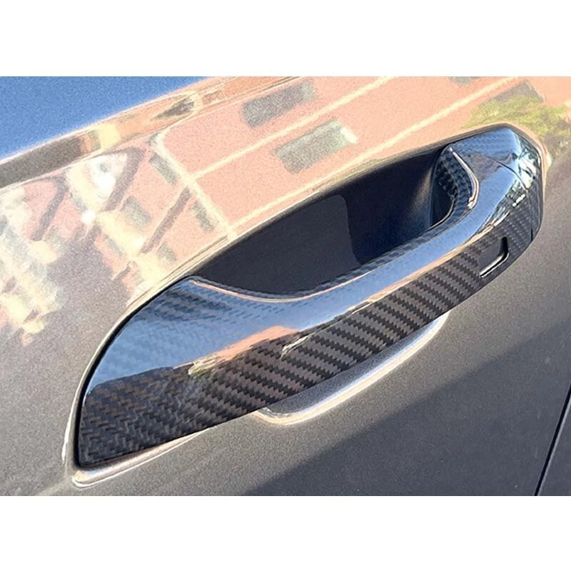 Real Carbon Fiber Exterior Door Handle Cover Trim fit For Audi A6 C8 S6 Q8 RSQ8