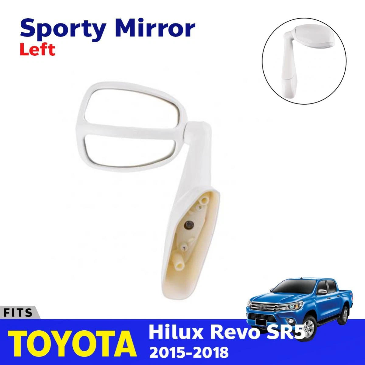 Fender Mirror 2 View White Fits Toyota Hilux Revo M70 M80 SR5 Pickup 2015-19 D05