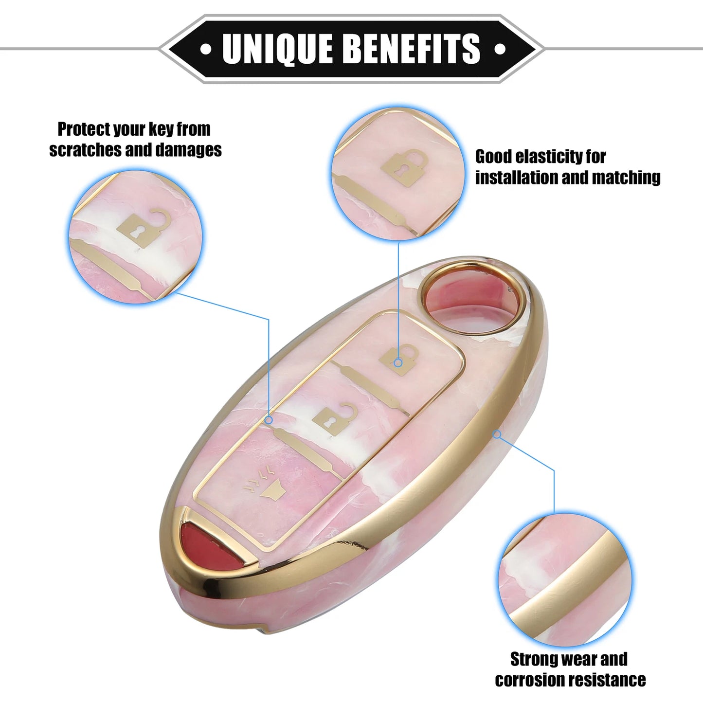 3 x Remote Keyless Smart Key Fob Cover Case for Nissan Serena (2016-2023)