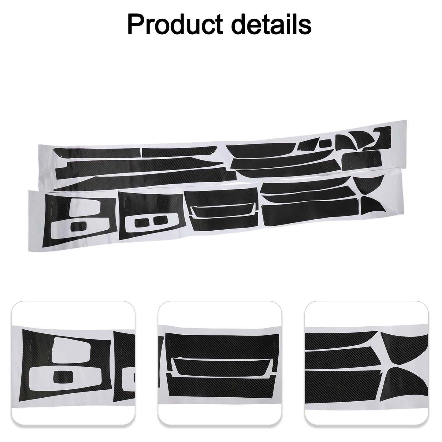 3D Carbon Fiber Interior DIY Trim Decals Black for X5 E70 (2007–2013)
